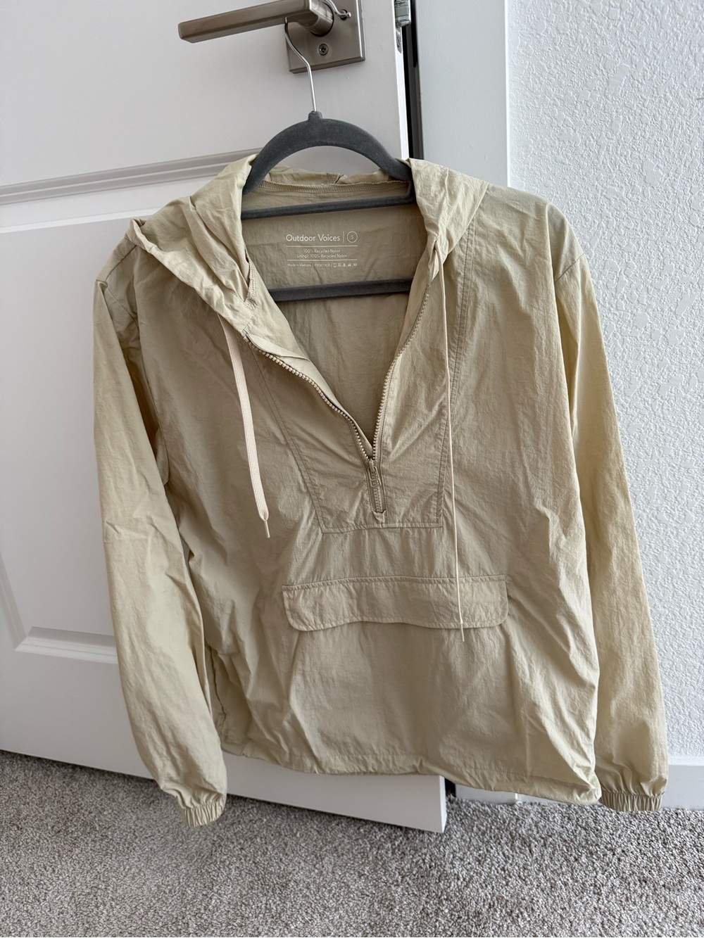 Outdoor Voices Sandstone Packable Anorak Pullover Jacket